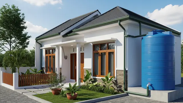 Rumah Ramah Lingkungan dengan Penampungan Air Hujan