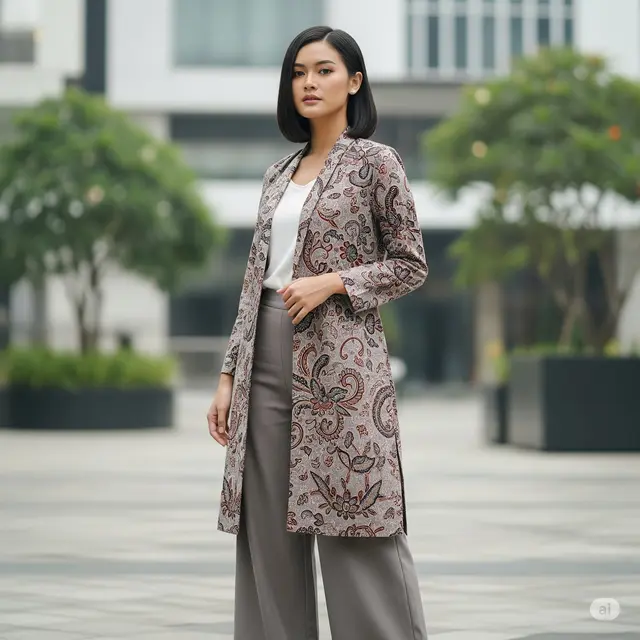 Model Dress Batik Panjang Terbaru. Foto: Gemini