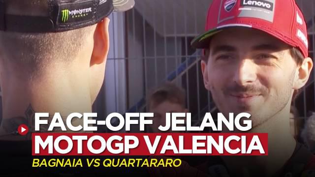 Berita video momen face-off Pecco Bagnaia dengan Fabio Quartararo jelang MotoGP Valencia 2022.