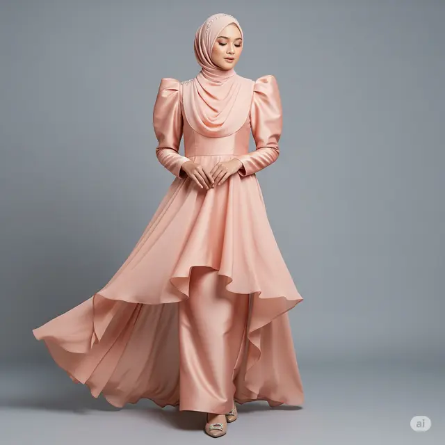 Model Dress Puff Sleeve Muslimah Formal Terbaik.