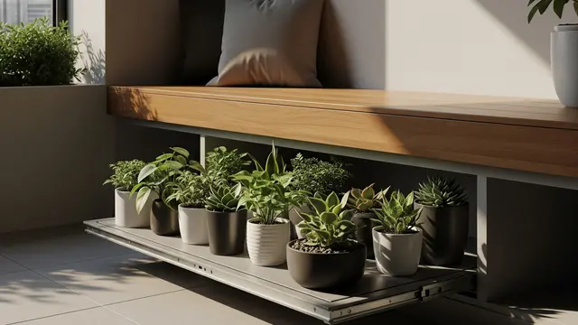 Teras dengan Rak Geser atau Dorong (Sliding / Pull-Out Shelves)