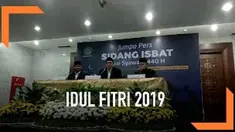Menteri Agama Lukman Hakim Saifuddin mengumumkan hasil sidang Isbat penetapan 1 Syawal 1440 Hijriah. Idul Fitri atau awal bulan Syawal jatuh pada Rabu, 5 Juni 2019.