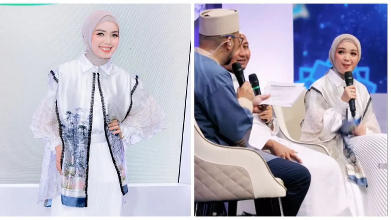 6 Potret Claudia Andhara Jadi Host Tabligh Akbar Ramadan, Tampil Memesona dengan Hijab