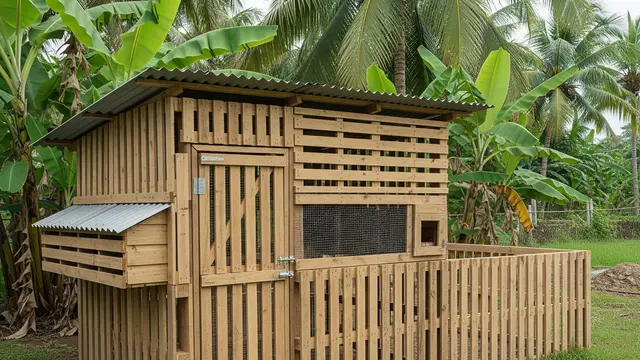 Kandang dari Palet Kayu Utuh (Model Pagar Ganda)