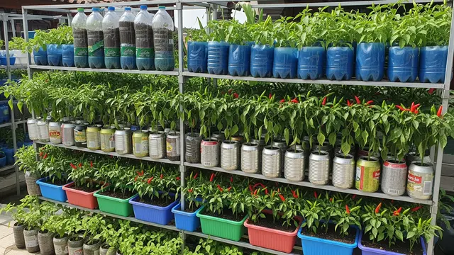 Inspirasi Kebun Cabai Rawit dari Wadah Bekas Dapur