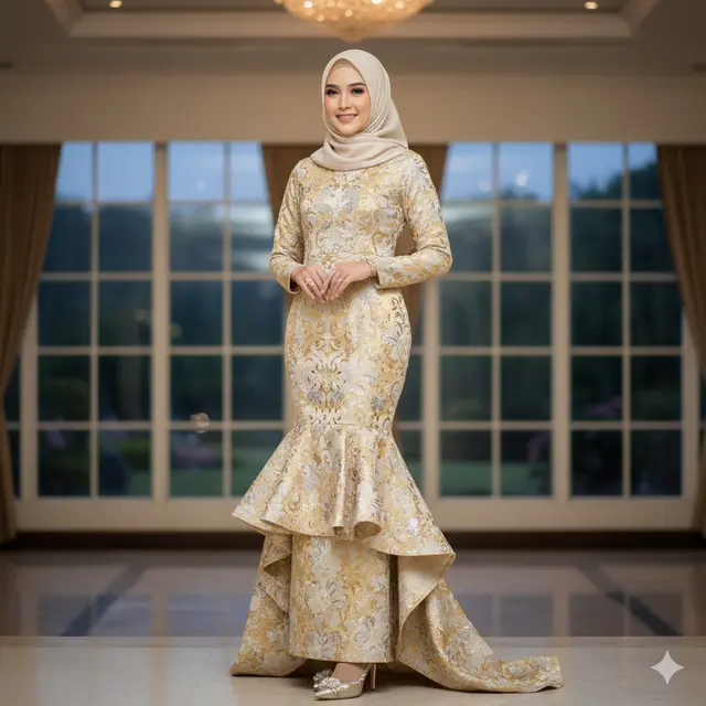 Model Gamis Brokat Among Tamu