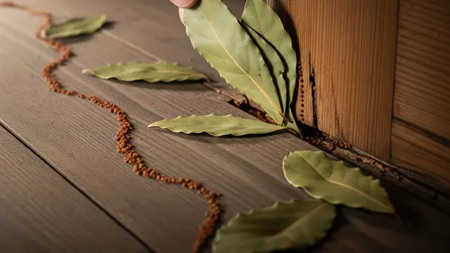 Cara Mengusir Rayap dengan Daun Salam Kering (Image by Gemini AI)