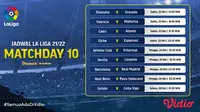 Jadwal dan Live Streaming Liga Spanyol Matchday 10 di Vidio Pekan Ini. (Sumber : dok. vidio.com)