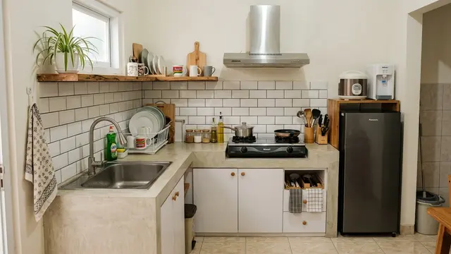 Desain Dapur Kecil yang Tetap Muat Area Masak dan Cuci Gemini AI