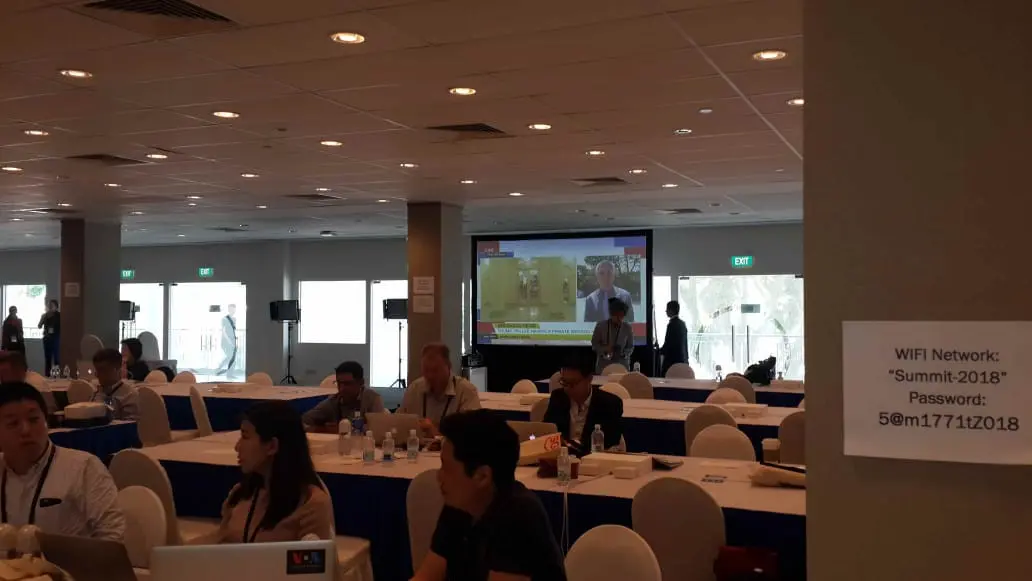 Suasana di International Media Centre KTT Korea Utara-Amerika Serikat di F1 Pit Building Singapura (11/6/2018). (Rizki Akbar Hasan/Liputan6.com)