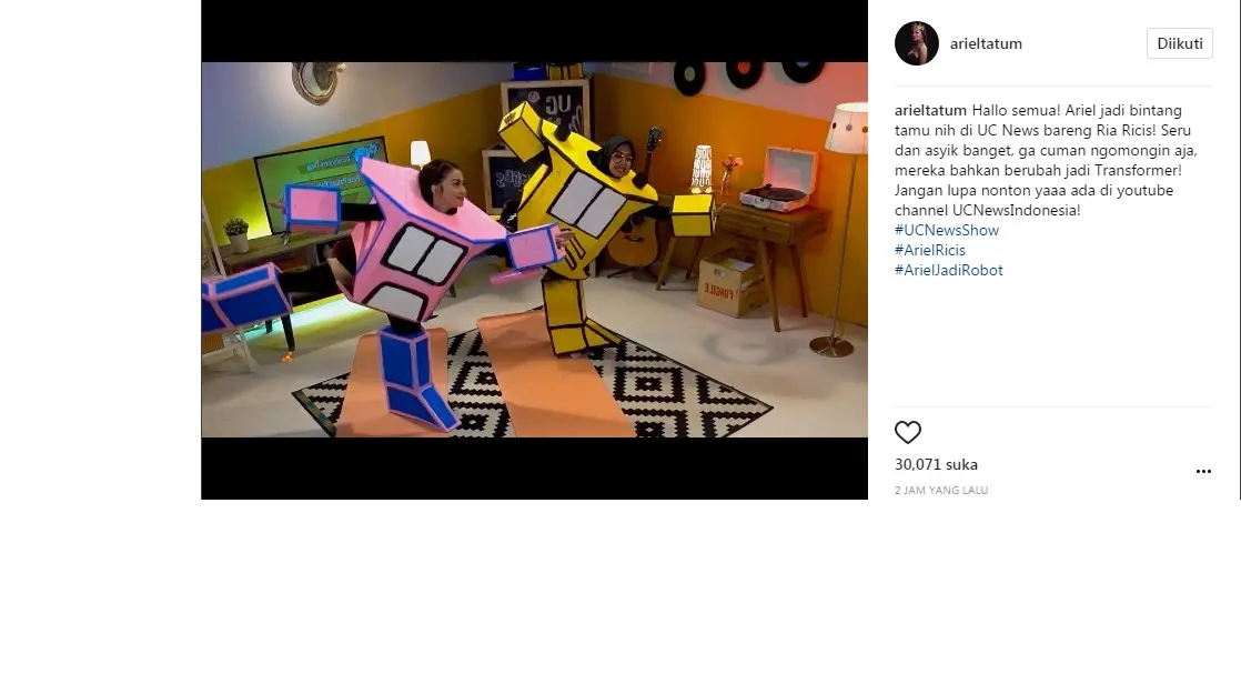 Ariel Tatum jadi transformers (Foto: Instagram)