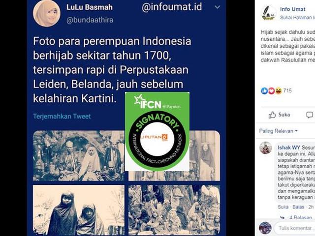 Cek Fakta Viral Foto Perempuan Berhijab Dari Tahun 1700