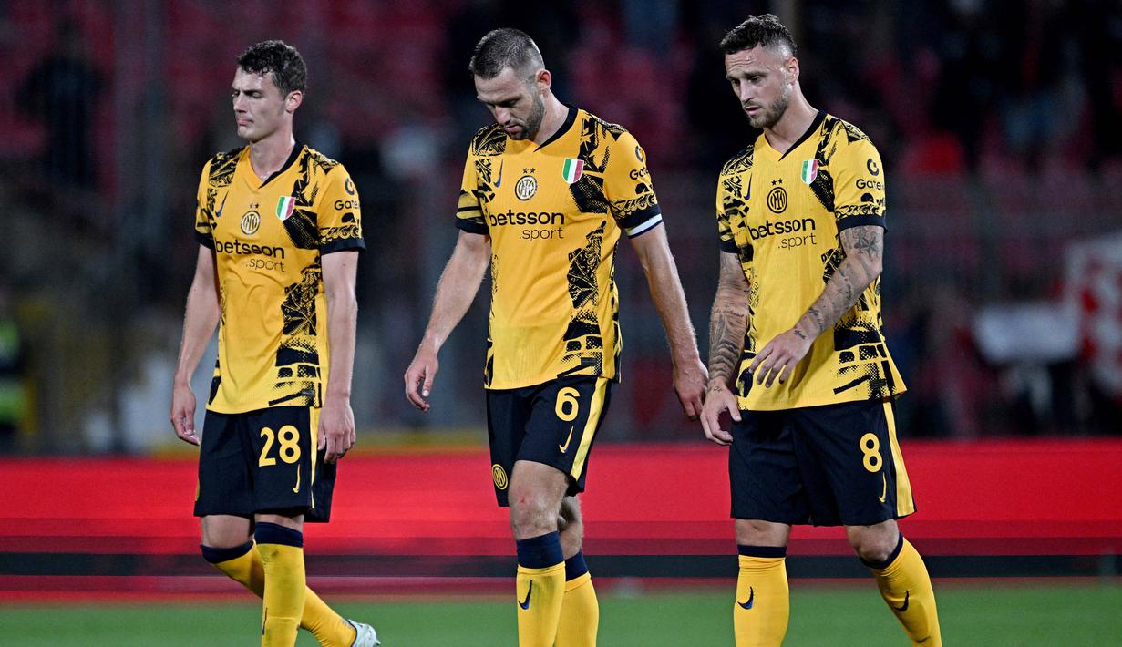 Hasil ini membuat Inter mengemas delapan poin dan kini ada di peringkat dua klasemen sementara Liga Italia 2024/2025. Lalu Monza ada di posisi 15 dengan koleksi tiga angka dari empat laga. (AFP/Gabriel Bouys)