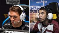 Dominik 'Black^' Reitmeier (kiri) dan Muhammad 'inYourdreaM' Rizky (kanan) tergabung di tim T1 untuk berlaga di pentas ESL One Los Angeles Major. (Dok. One Esports)
