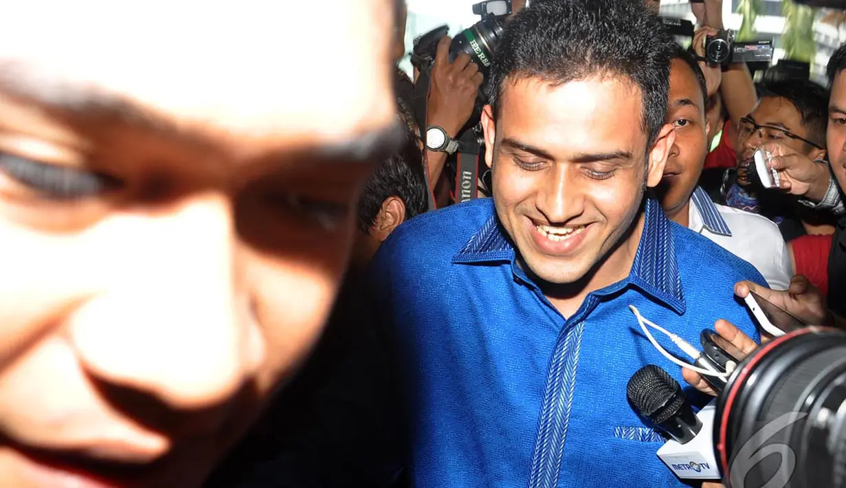 Nazaruddin merasa heran ada anggota dewan yang terlibat tetapi belum juga diperiksa seperti Wayan Koster, Jakarta, Selasa (8/10/2014) (Liputan6.com/Miftahul Hayat)