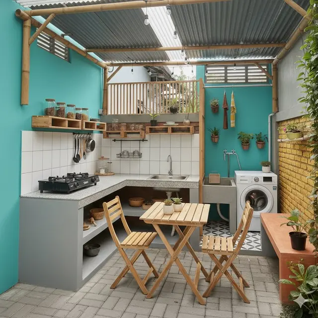 Inspirasi Dapur Outdoor Murah Meriah di Belakang Rumah Sempit
