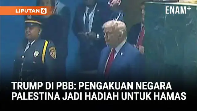 Presiden Amerika Serikat Donald Trump menyebut dalam pidatonya di Sidang Majelis Umum PBB bahwa pengakuan negara Palestina bisa menjadi hadiah untuk Hamas. Dia mengatakan Hamas terus menolak ajakan berdamai.
