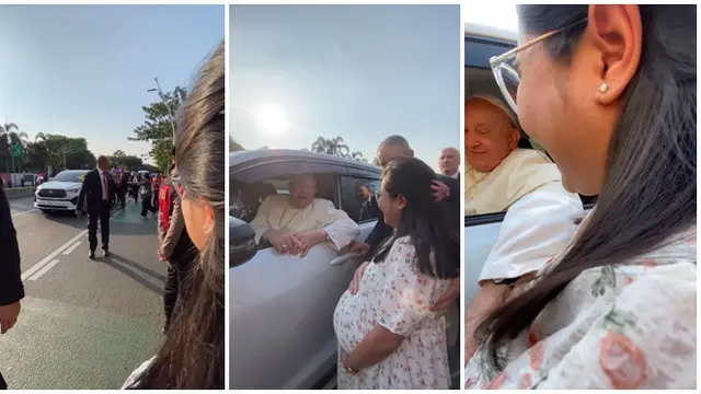 Momen Haru Ibu Hamil Diberkati Langsung Paus Fransiskus, Dapat Hadiah Rosario