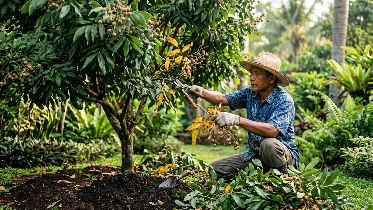 Pemangkasan Rutin Pohon Kelengkeng