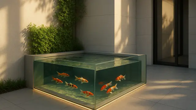 Gambar Kolam Ikan di Sudut Rumah Minimalis