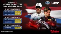 Jadwal dan Live Streaming Formula 1 Belanda 2021 Tayang di Vidio Pekan Ini, 3- 5 September 2021. (Sumber : dok. vidio.com)