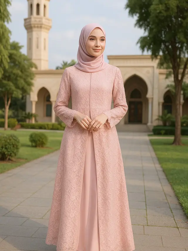 Rekomendasi Gamis Brokat Belah Depan yang Trendi di 2025