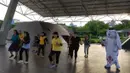La'eeb juga menyempatkan mengikuti kegiatan senam bersama ibu-ibu di Lapangan Karebosi, Makassar. (Dok. SCM)