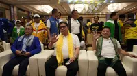Ketua Umum Partai Golkar, Airlangga Hartarto bersama Ketum PAN dan Ketum PPP dalam forum Koalisi Indonesia Bersatu (KIB)