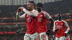 Arsenal berhasil memetik kemenangan besar saat bertemu dengan Wigan Athletic dalam laga lanjutan Piala FA 2025/2026 di Emirates Stadium, London, Minggu (15/02/2026) malam waktu setempat. (AFP/Glyn Kirk)