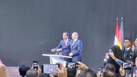 Saat membuka Pavilun Indonesia di Hannover Messe 2023, Presiden Joko Widodo (Jokowi) menyatakan, pemilihan Kapal Pinisi ini menjadi bentuk semangat Indonesia dalam mengarungi masa depan. (Liputan6.com/Septian Deny)