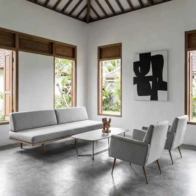 Ruang Tamu Rumah Kampung Tanpa Sekat