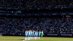 One minute silence sudah digelar sebelum laga pekan ketujuh Liga Spanyol 2022/2023 antara Espanyol vs Valencia, Minggu (2/10/2022) malam WIB. (Twitter Espanyol)