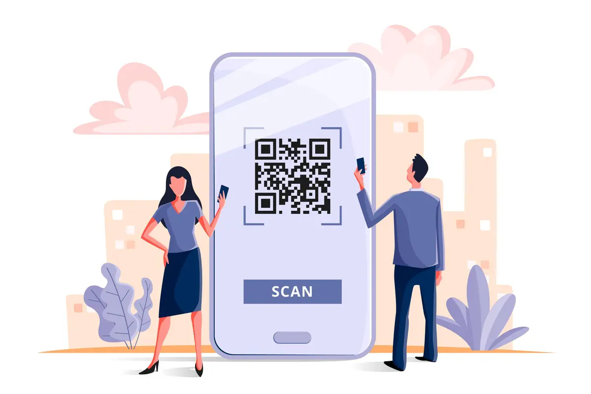 Ilustrasi Barcode, kede QR