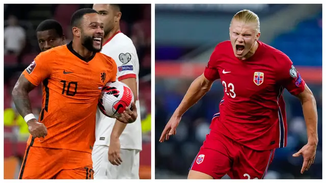 Foto: Sama-sama Ciptakan Hattrick, Memphis Depay dan Erling Haaland Pesta Gol Bareng Negaranya di Laga Kualifikasi Piala Dunia 2022