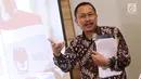 Ketua Komnas HAM, Ahmad Taufan Damanik memberi tanggapan usai menerima 9 Agenda Prioritas HAM dari Amnesty International di Jakarta, Senin (15/4). 9 Agenda Prioritas HAM resmi diserahkan kepada perwakilan kandidat Capres/Cawapres RI serta Komnas HAM. (Liputan6.com/Helmi Fithriansyah)