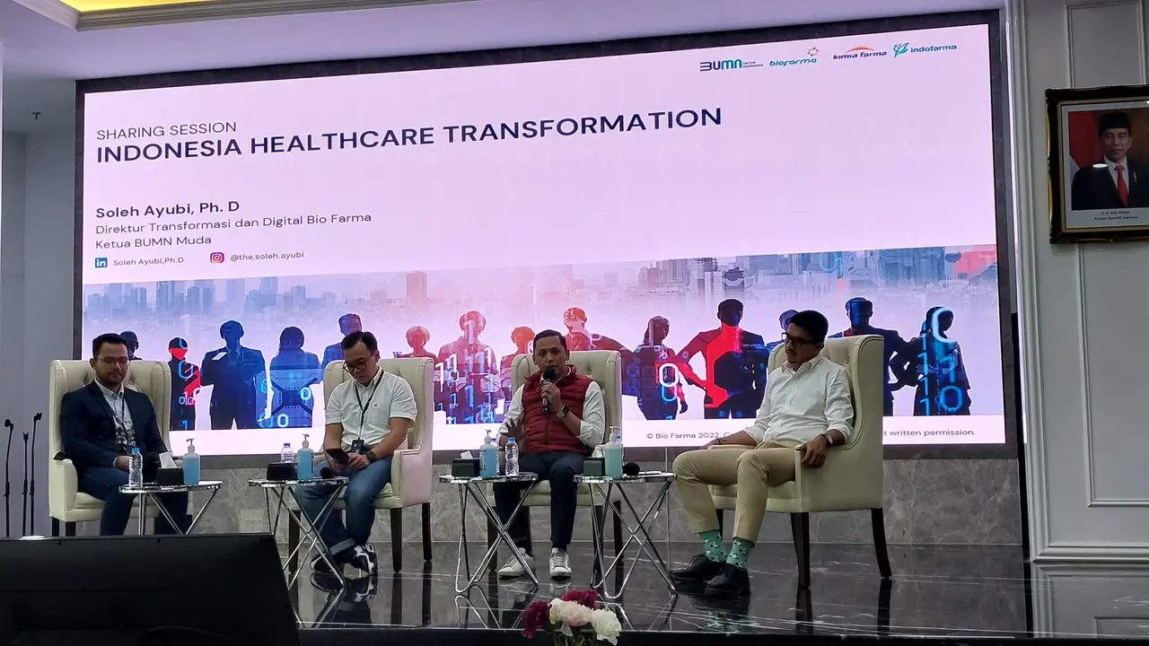 Direktur Transformasi dan Digital PT Bio Farma (Persero) Soleh Ayubi dalam Ngopi BUMN di Kementerian BUMN, Selasa (8/11/2022).
