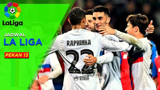 Berita Motiongrafis tentang Jadwal Lengkap Liga Spanyol Pekan 13, Persaingan antara Barcelona dan Real Madrid yang Masih Terus Berlanjut.