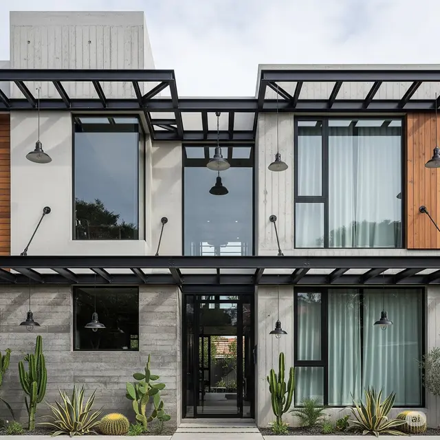 Industrial Modern dengan Beton Ekspos