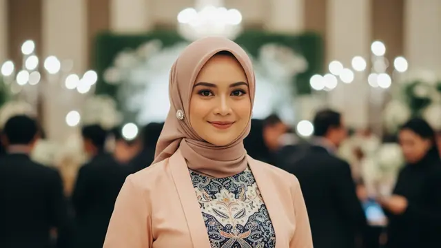 Gamis Batik Full Motif dengan Bolero Polos Terbaru
