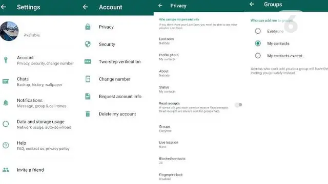 Pengaturan privasi grup WhatsApp