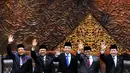 Ketua DPR Marzuki Alie didampingi Wakil Ketua DPR Sohibul Iman, Priyo Budi Santoso, Pramono Anung serta Taufik Kurniawan, Jakarta, (30/9/14). (Liputan6.com/Andrian M Tunay) 