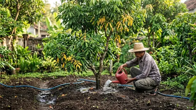 Penyiraman Pohon Kelengkeng