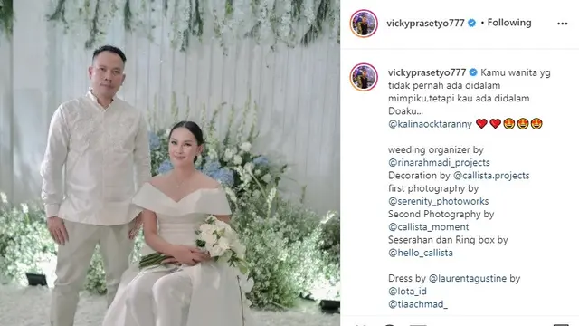 Vicky Prasetyo - Kalina Ocktaranny (Foto: Instagram/@vickyprasetyo777)