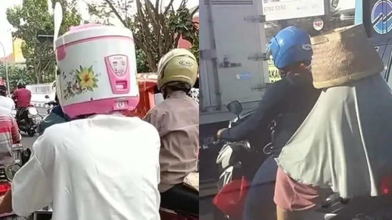 6 Potret Alih Fungsi Peralatan Dapur Jadi Helm Ini Bikin Ngakak