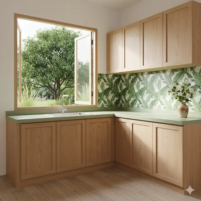 Dapur Rumah Minimalis Murah dengan Meja Keramik