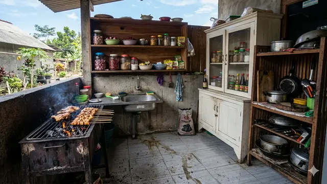 Model Dapur Sederhana Ukuran 2x2 di Kampung yang Fungsional