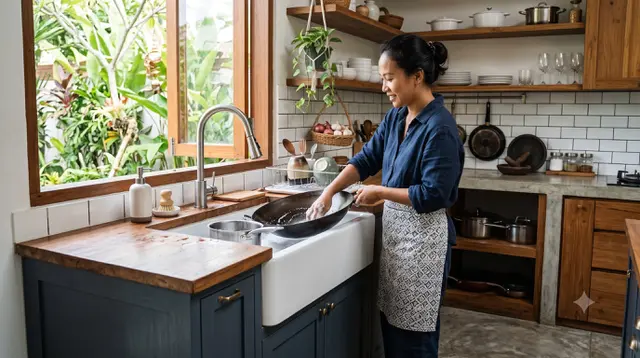 9 Cara Menata Bak Cuci Piring Dekat Kompor agar Air Tidak Mengotori Area Masak