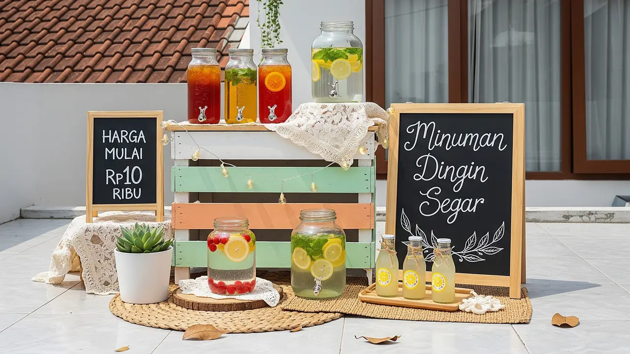 Ide Jualan Minuman Dingin di Teras Rumah Type 45 saat Musim Kemarau (Gemini AI)