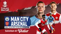 Nonton Live Streaming FA Cup 2022/23 Arsenal Vs Manchester City di Vidio Sabtu, 28 Januari 2023