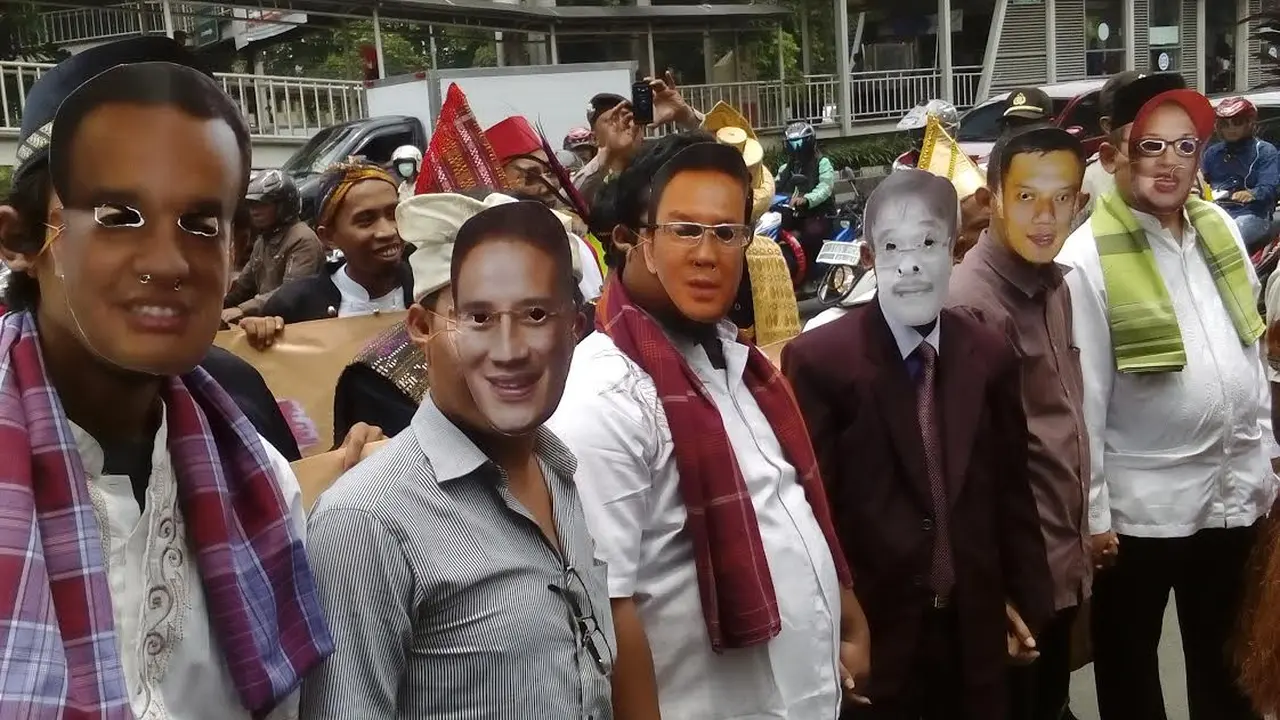 Aksi damai di KPU DKI Jakarta